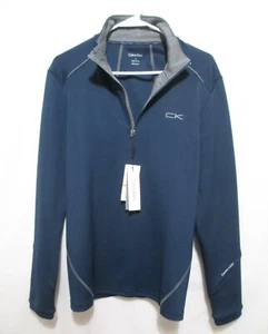Neu mit Etikett Calvin Klein Pullover Jacke Herren Small blau 1/4-Reißverschluss leicht - Bild 1 von 8