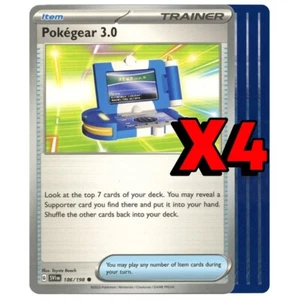 4x Pokegear 3.0 186/198 x4 - Scarlatto e Viola - Pokemon TCG - Comune - Playset - Foto 1 di 1