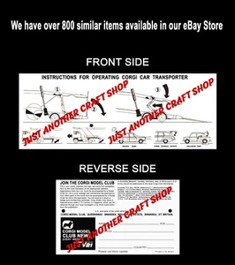 Corgi GS 41 Carrimore Car Transporter Gift Set Instruction Sheet Leaflet - Picture 1 of 1