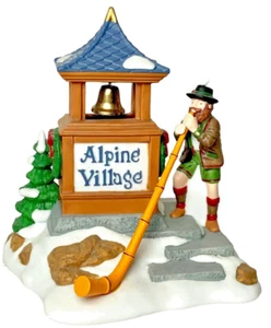 Alpenhorn Player # 56182 Alpine Village Sign  DEPARTMENT 56  ALPINE  VILLAGE - Picture 1 of 6