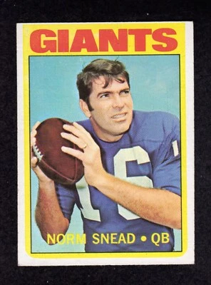 1972 Topps #118 Norm Snead New York Giants Eagles QB Card VG/EX+ - Image 1 of 2