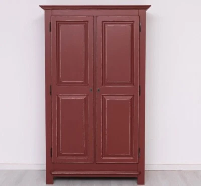 Landhaus Kleiderschrank 2-türig - 121 cm Massivholz Schrank mit Kleiderstange - Bild 1 von 4
