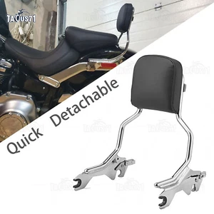 16" Detachable Passenger Backrest Sissy Bar For 18-25 Harley Fat Boy FLFB FLFBS - Picture 1 of 6