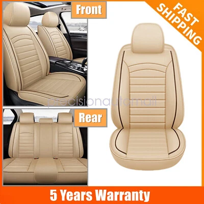 Car 5-Seat Cover Beige Leather Protector Cushion For Acura Integra TLX RDX MDX Foto 1 de 4