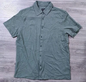 Buffalo David Bitton Shirt Adult Medium Green Short Sleeve Polo Button Up Mens - Picture 1 of 6
