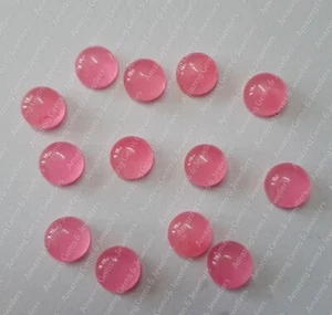 Round Cabochon Natural Pink Jade 5mm To 15mm Calibrated Loose Gemstone - Picture 1 of 6