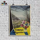 Affiches Vintage Torino Villeggiature Pi&#233;mont Monts Vacances Italie Fleurs