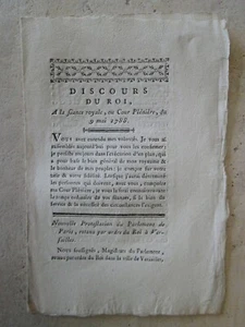 DISCOURS DU ROI du 9 mai 1788. - Picture 1 of 2