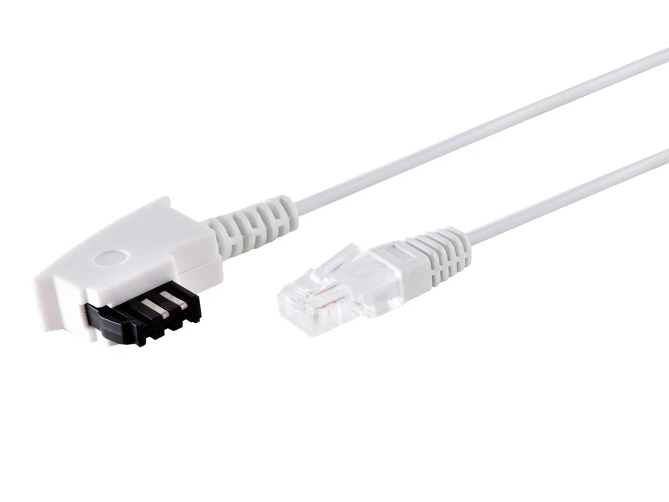 DSL Internet Router Kabel 0,5 m FritzBox Speedport EasyBox TAE F RJ 45 weiß 50cm - Bild 1 von 1