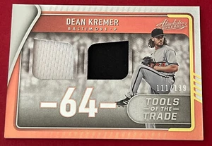 2022 PANINI ABSOLUTE BASEBALL DEAN KREMER DUAL RELIC /199 BALTIMORE ORIOLES - Picture 1 of 2