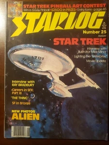 STARLOG #25 August 1979 Star Trek, TMP, Alien, The Thing, Ray Bradbury  - Picture 1 of 8