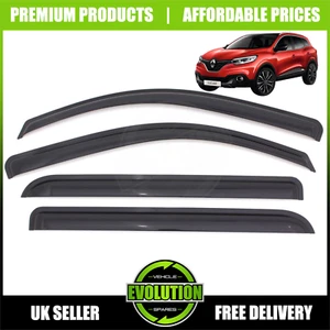 WIND RAIN SMOKE DEFLECTORS VISORS EXTERNAL FITS RENAULT KADJAR 2015-2022 - Picture 1 of 8