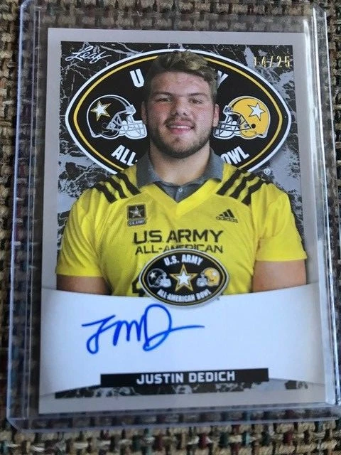 JUSTIN DEDICH USC 2018 Leaf Army All-American Football Tour AUTO 14/25 - Image 1 of 1