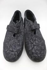 Klouds Black Suede Glittery Pattern Shoes Flats. Valcro Closure. Vgc size 39