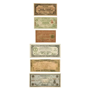 Filipinas Guerrilla Moneda Lote De 6 Diferente Provincias WW2 1940's Circ Au - Picture 1 of 2