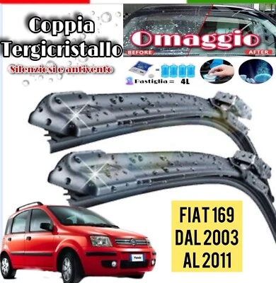 Kit 2 Spazzole Tergicristallo Per Fiat Panda 169 Flat Anteriori 575+400 mm - Immagine 1 di 3