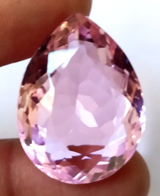 AAA+ Large Pink Kunzite 72.80 Ct. Pear Cut Faceted Loose Gemstone @Birthday Gift - Image 1 of 4