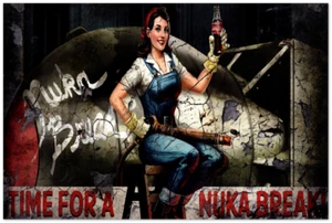 Fallout Poster Nuka Cola Nuka Break Pin Up Video Game Poster Gaming - Picture 1 of 7