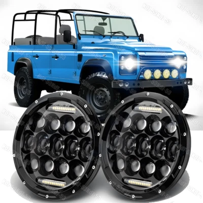 7 英寸圆形 LED 车头灯光环适用于 07-15 吉普牧马人 JK Land Rover Defender — 第 1/4 张图片