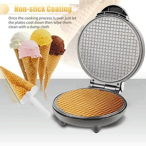 Breakfast Machine Ice Cream Cone Maker Nonstick Coating Baking Waffle UK - Picture 1 of 8