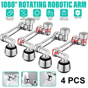 4er Pack Adaptador 1080° Giratorio De Grifo Fregadero Cocina Ducha Baño Ahorro Agua - Bild 1 von 14