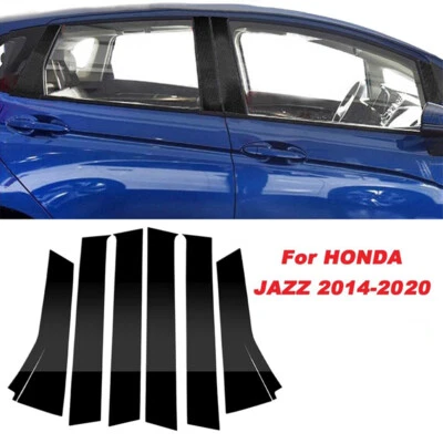 6x Pegatinas para molduras de cubierta lateral de puerta de poste de pilar para Honda Fit Jazz 2014-2020 Foto 1 de 4