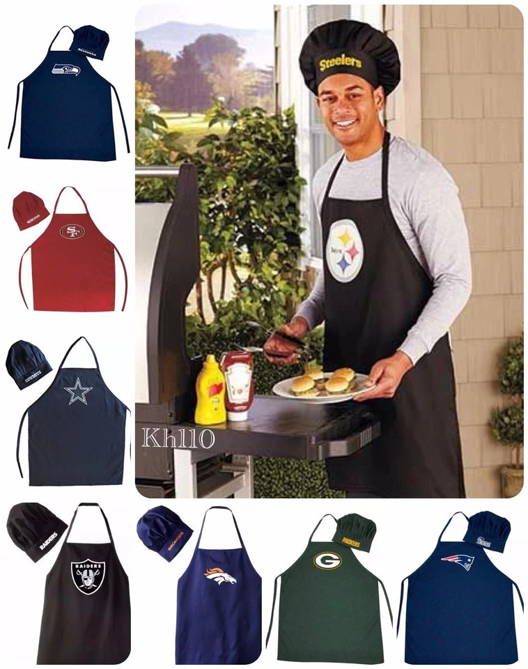 Delantal y sombrero de chef para barbacoa del equipo de la NFL,NBA Foto 1 de 4
