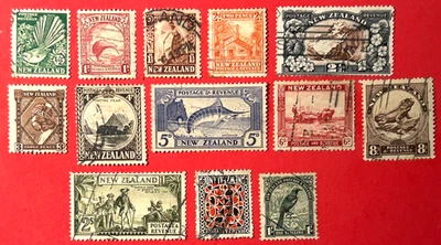 NEW ZEALAND S#185-197 Used LH marks NG F/VF (22-340) - Image 1 of 3