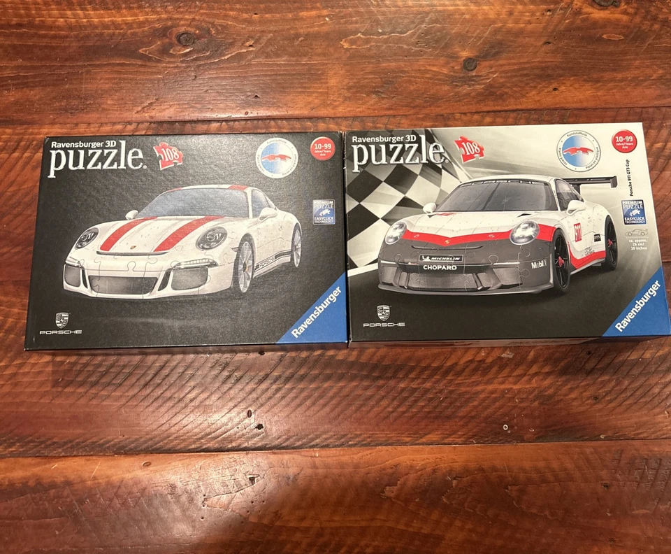 Rompecabezas Ravensburger Porsche 911 GT3 Cup 3D + 911 R, 2 puzzles completos Foto 1 de 4