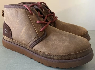 Botas impermeables UGG talla 4 jóvenes niños Neumel II clima marrón cuero chukka Foto 1 de 4