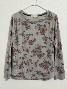 Rewind Damen Gr. L geblümt leichte Fronttasche Sweatshirt Bluse - Bild 1 von 3