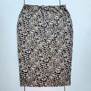 Falda Vince Camuto Leopardo Beige Estampado Jersey Elástico Forrado Cuerpo Cono Calce Talla S - Imagen 1 de 9
