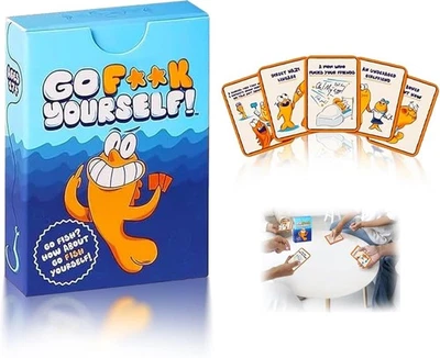 Go Fuck Yourself Card Game for Adults - 48 Swear Word Playing Cards, Stress Reli - image 1 of 4