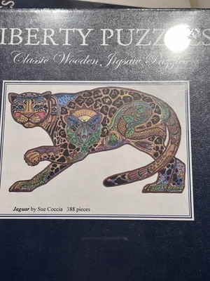 Liberty Puzzles Classic Wooden Jigsaw Puzzle: Jaguar by artist Sue Coccia - Image 1 of 3