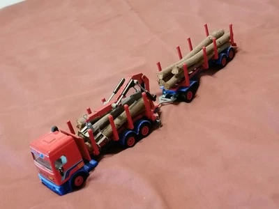 Siku 3812 DAF Langholztransporter, Blau-rot, 20 cm Beladen Mit Baumstämmen - Bild 1 von 4