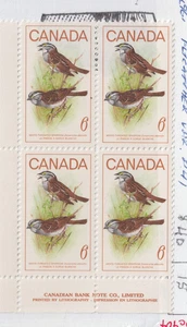 KANADA # 496i Fliegenfänger VIELFALT Pos 41 TELLER 4ER BLOCK LL - Bild 1 von 2