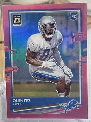 2020 Optic Quintez Cephus RC Pink Detroit Lions #130 Rookie - Image 1 of 2