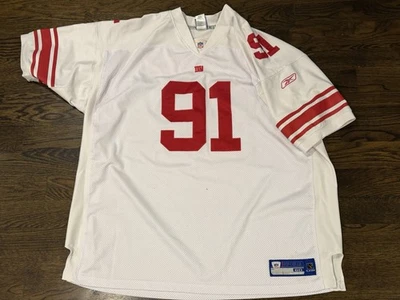 ФУТБОЛКА NY GIANTS NO91 JUSTIN TUCK РАЗМЕР 60 4XL NFL БЕЛАЯ КРАСНАЯ ПРОШИТАЯ ФУТБОЛЬНАЯ - Изображение 1 из 4