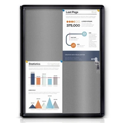 Enclosed Bulletin Board Lockable Display Case Message Board with Locking Door... - Image 1 of 4