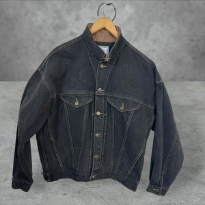 Vintage Acme Clothing Denim Jacket Embroidered Tasmanian Devil Large Black 1993 - Picture 1 of 13