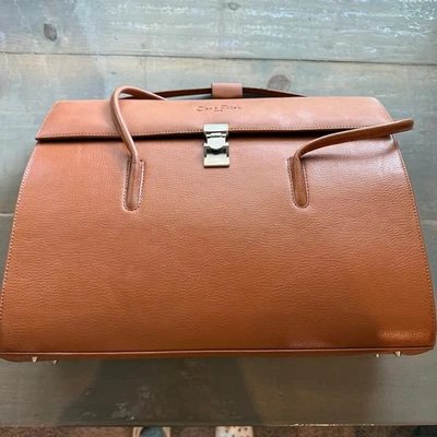 Cleo & Patek Paris Camel Leather Vintage Briefcase  - Image 1 of 4