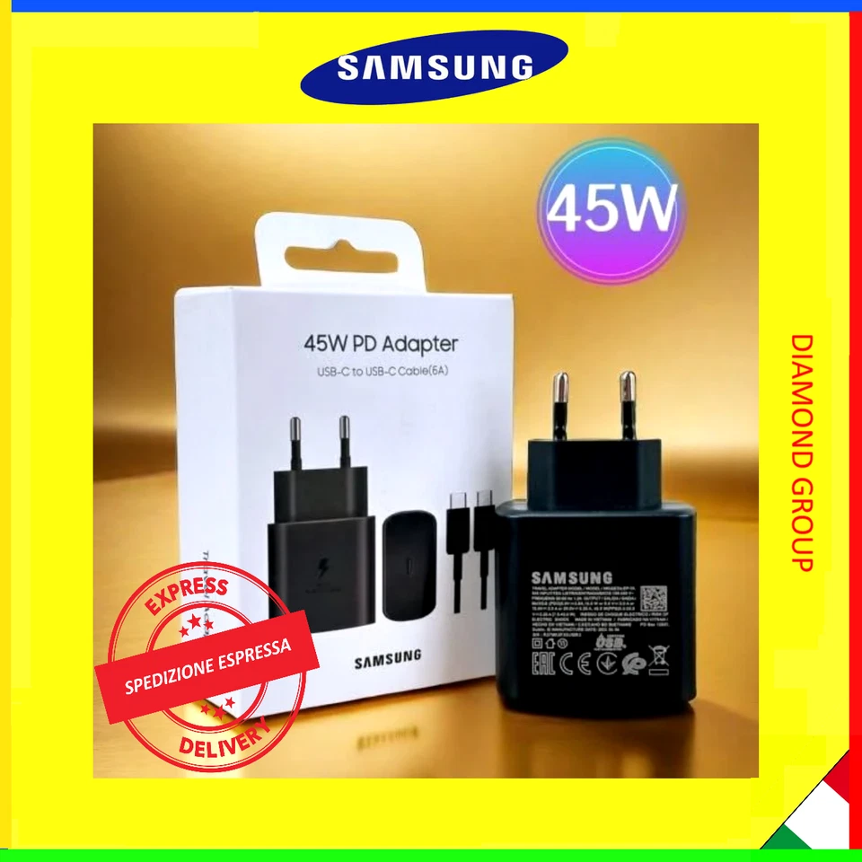 CARICABATTERIA CON CAVO ORIGINALE 45W SAMSUNG USB-C ULTRA FAST CHARGE EP-TA845 - Immagine 1 di 1