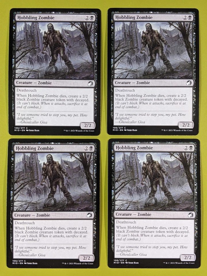 Hobbling Zombie x4 Innistrad: Midnight Hunt 4x Magic the Gathering MTG  - Image 1 of 1