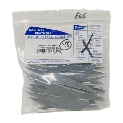 43 Count Gateway Feathers 4" Right Wing: Parabolic Gray  - Image 1 of 2