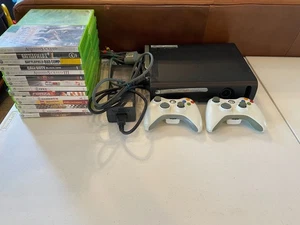 Xbox 360 Black Console Tested Power Cord 60 GB HD  w/ 28 Games - Picture 1 of 11