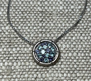 John Hardy Bamboo Collection Blue Lava Colorway Pendant Necklace - Picture 1 of 6