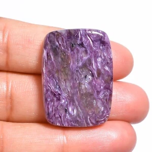 Natural Charoite Gemstone 38.50 Cts Loose Radiant Cabochon 30X22X6 mm - Bild 1 von 6