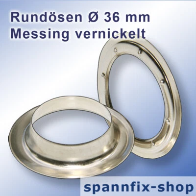 100 Pezzo Occhielli Ø 36 MM, Ottone Placcato Nichel Camion Piano Tout Bandierina - Immagine 1 di 3