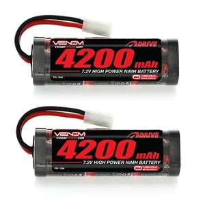 RC Car Battery 2x 7.2v 4200mah NiMH Rechargeable Packs With Tamiya Plug - 2 Pack - Picture 1 of 3