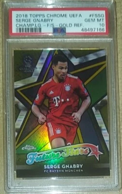 2018 Topps Chrome UEFA SERGE GNABRY #FSSG Gold Refractor PSA 10 Rookie /50 Pop 1 - Image 1 of 2